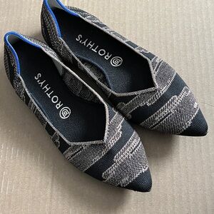 Rothy's Black and Tan Patterned Flats